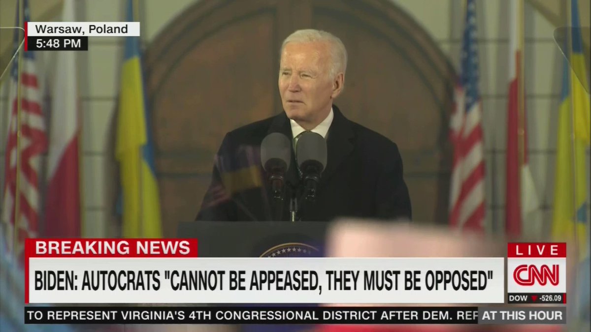 Biden on Russian forces: They have committed depravities. Crimes against humanity, without shame or compunction. They've targeted civilians with death and destruction, used rape as a weapon of war. Stolen Ukrainian children in an attempt to steal Ukraine's future