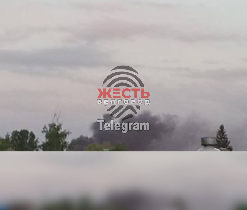 Пожар после обстрела в Щебекинском районе
