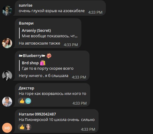 Esplosioni segnalate a Berdyansk