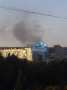 Пожар возле железнодорожного вокзала в Донецке.