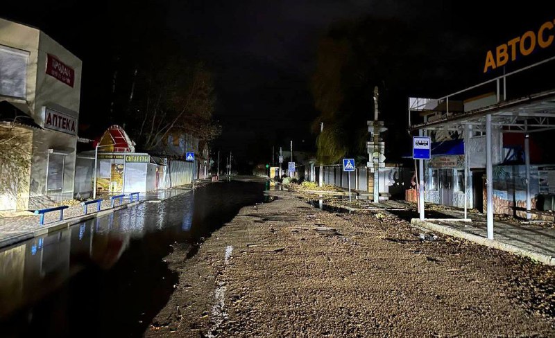Nestanak struje u luci Zalizny u okupiranom dijelu regije Kherson od oluje 26. studenog