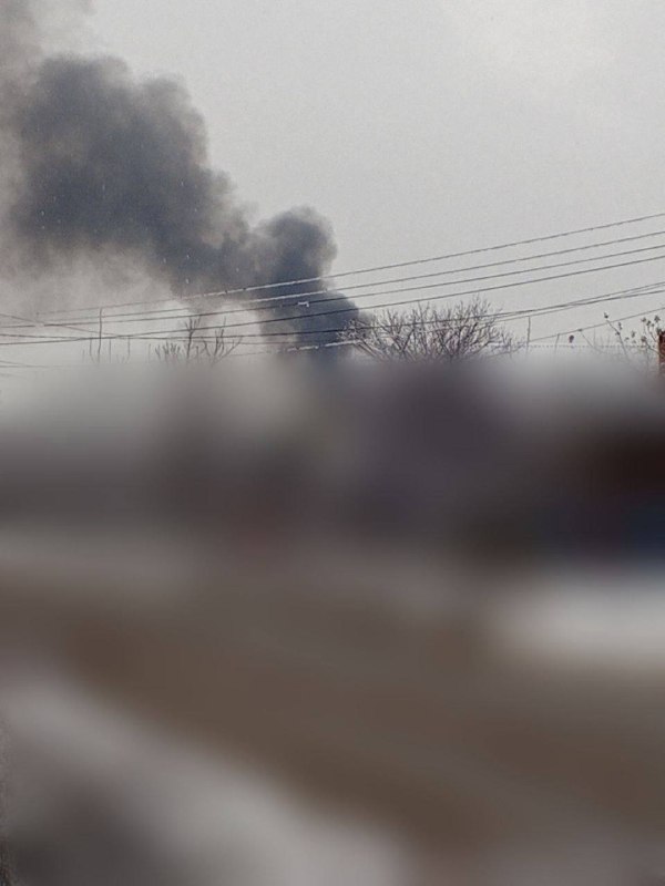 Brand rapporterades i Kalininsky-distriktet i Donetsk