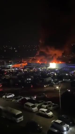 آتش سوزی در بازار تمرنیک در روستوف