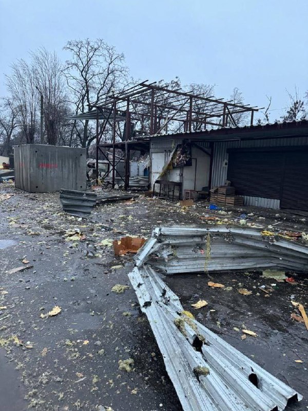 Danos em Kurakhove como resultado de bombardeio