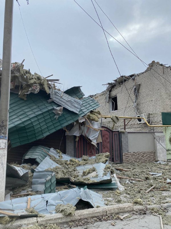 Förstörelse i Beryslav i Cherson-regionen