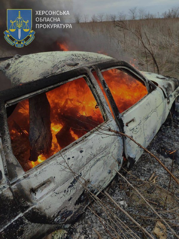 2 kūnai rasti transporto priemonėje, kurios tikslas buvo įtariamas bepiločio lėktuvo ataka netoli Beryslavo