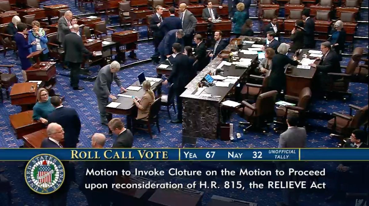 Senat SAD-a podržava proceduralno glasovanje za napredovanje zakona uz pomoć Ukrajine, Izraela i Tajvana bez graničnih odredbi. 67-32 glasova. To omogućuje Senatu da prijeđe na sljedeći korak