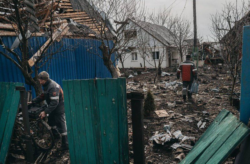 Razaranje kao rezultat granatiranja u Novoselivki Pershi