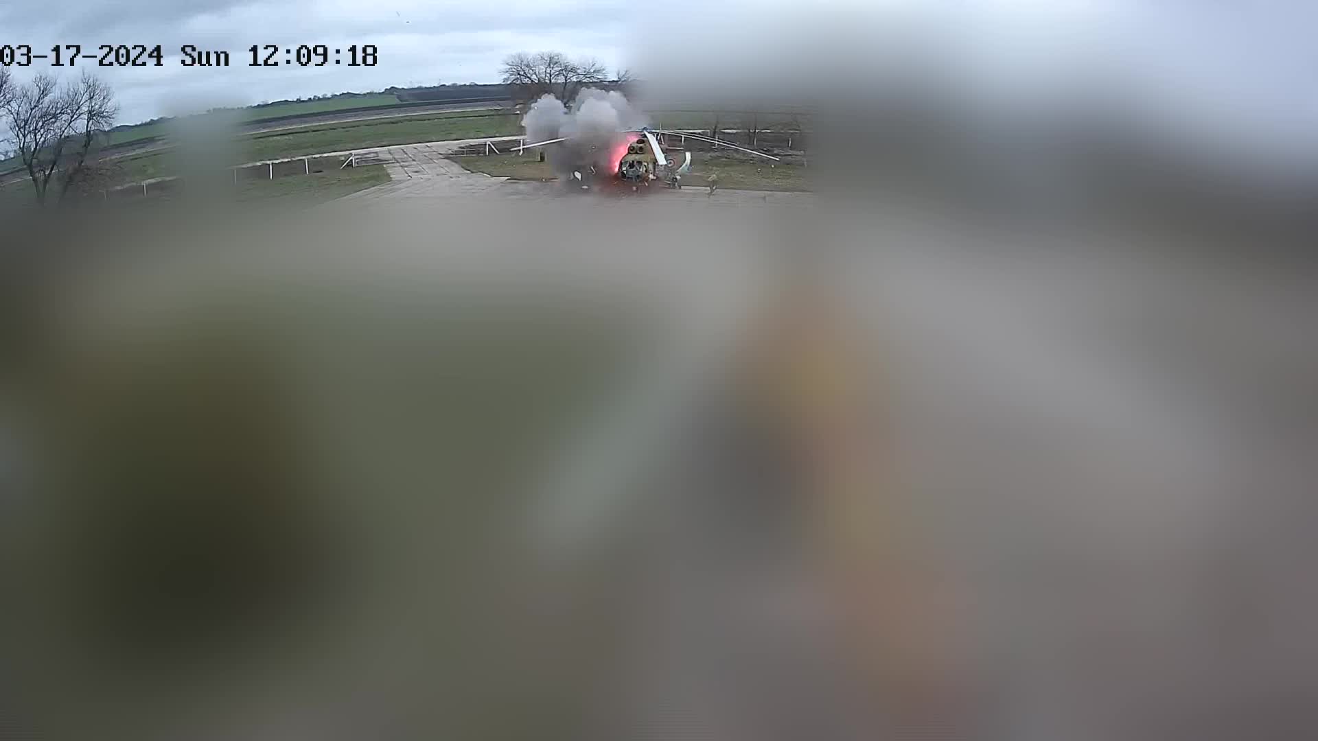 Film przedstawiający zniszczenie helikoptera Mi-8 przez drona w Naddniestrzu