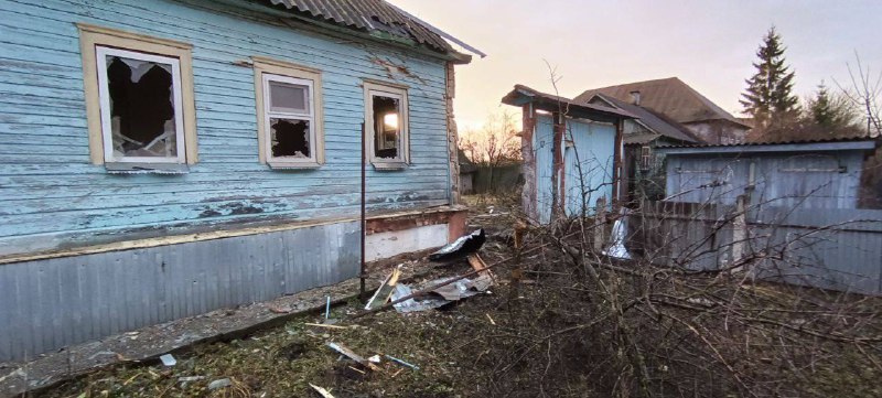 Bojājumi Kurskas apgabala Gujevo ciemā apšaudes rezultātā