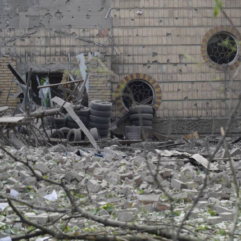 Skador i Pokrovsk till följd av beskjutning