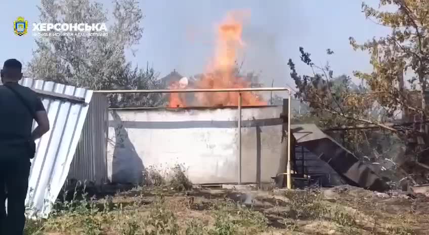 Russian army shelled Komyshany in Kherson region today