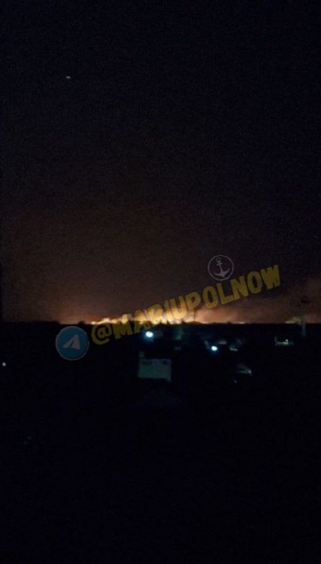 Fires visible from Mariupol in the direction of Manhush