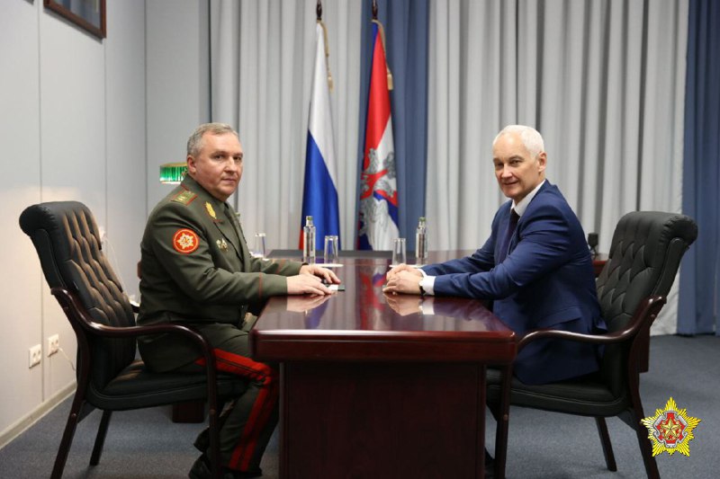 Russian Defense minister Belousov met with Defense minister of Belarus Hrenin