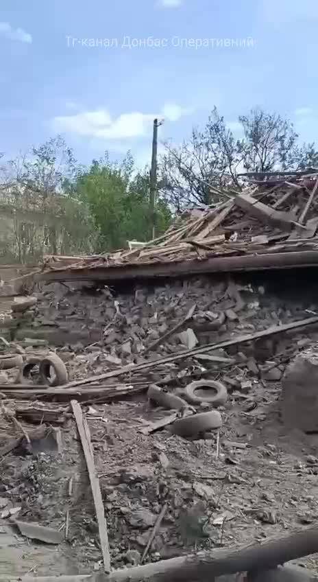 Destrucción en Kostiantynivka como resultado del bombardeo ruso