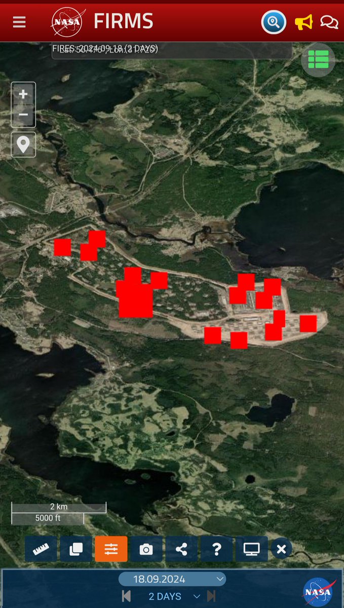 L'arsenale dei Toropets è completamente in fiamme secondo i dati della NASA FIRMS