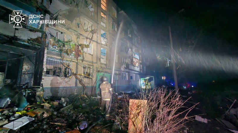 Destruction as result of Russian airstrike in Kharkiv