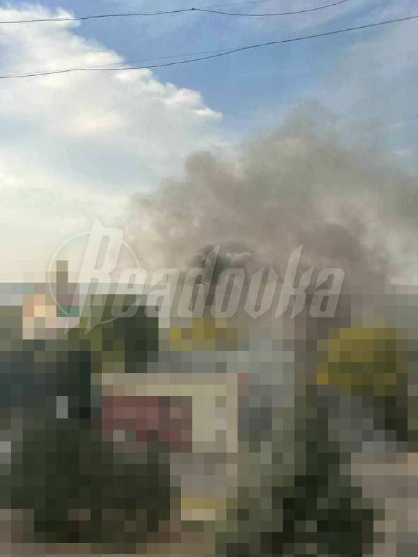 Big fire in Kurchatov of Kursk region, about 5 kilometers away from the power plant