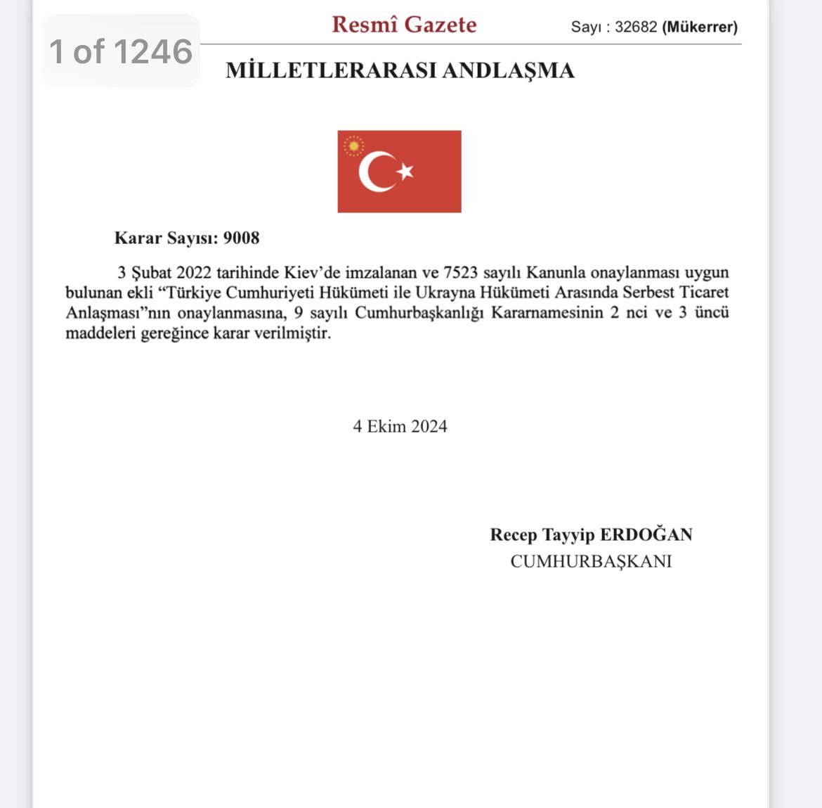 La Turchia ratifica un accordo di libero scambio con l'Ucraina. Erdogan ha appena firmato l'accordo trasformandolo in legge