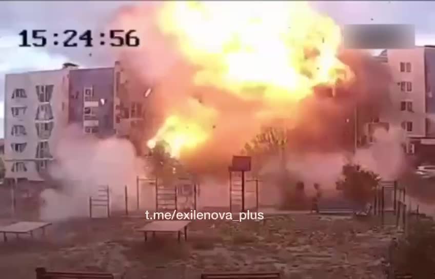 Newly published video showing Shahed-type drone hit a residential house in Belgorod on 5th November