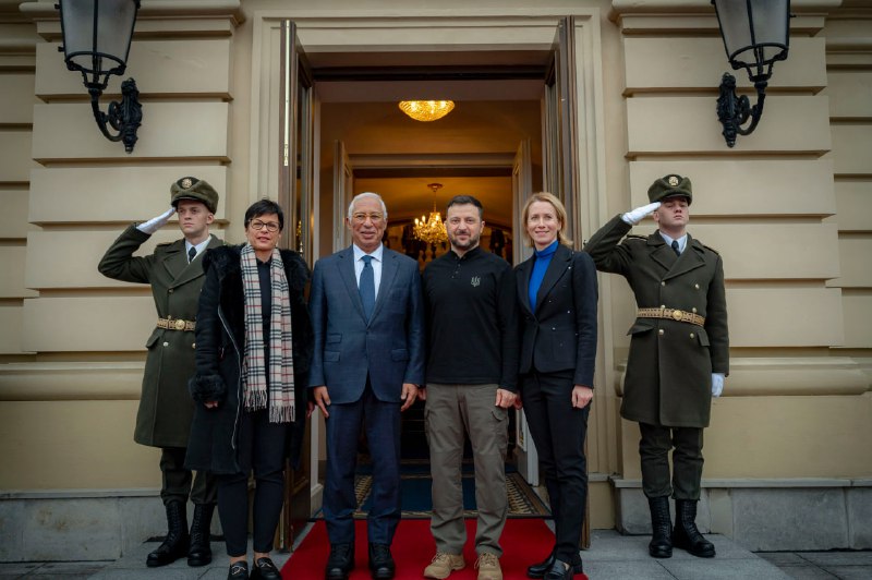 President Volodymyr Zelenskyi met with the President of the European Council Antoniou Kosta, the EU High Representative for Foreign Affairs and Security Policy Kaya Callas and the EU Commissioner for Neighborhood and Enlargement Marta Kos, who visited Ukraine on the first day of taking office