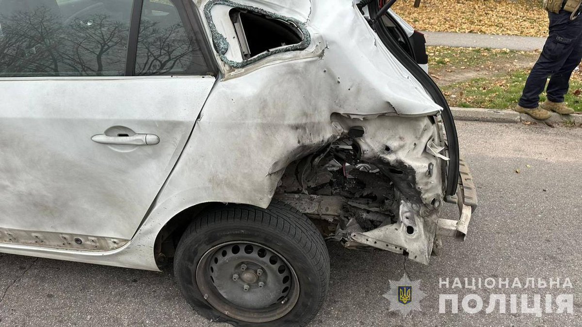 Drone has dropped an explosive device at civilian vehicle in Nikopol, wounding one person