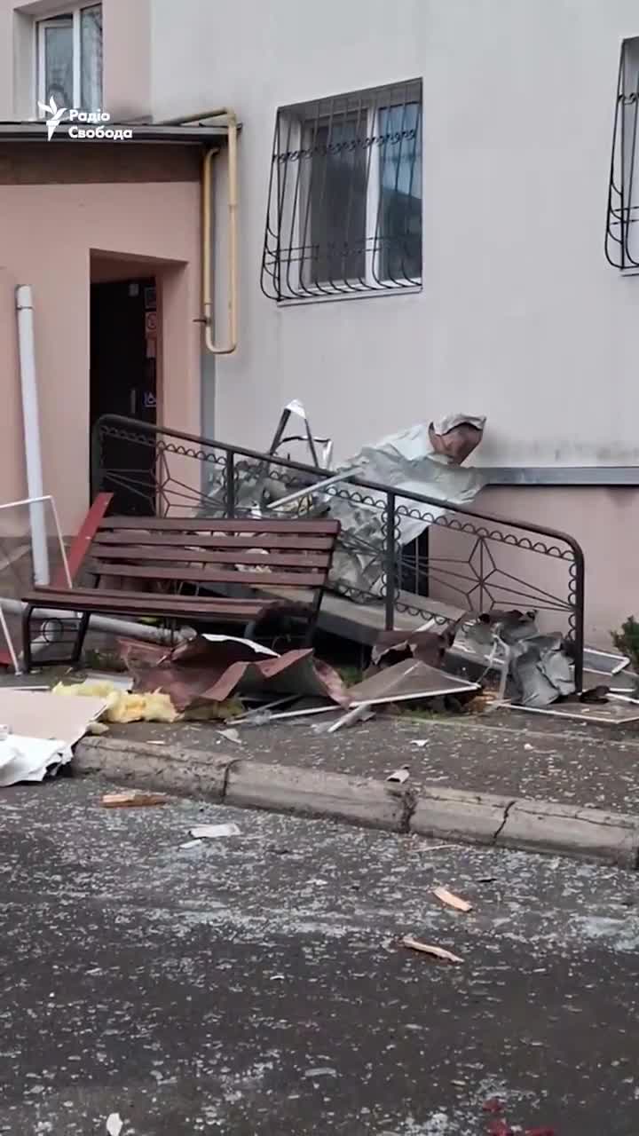 Damage in residential areas in Mykolaiv as the result of overnight drones attack