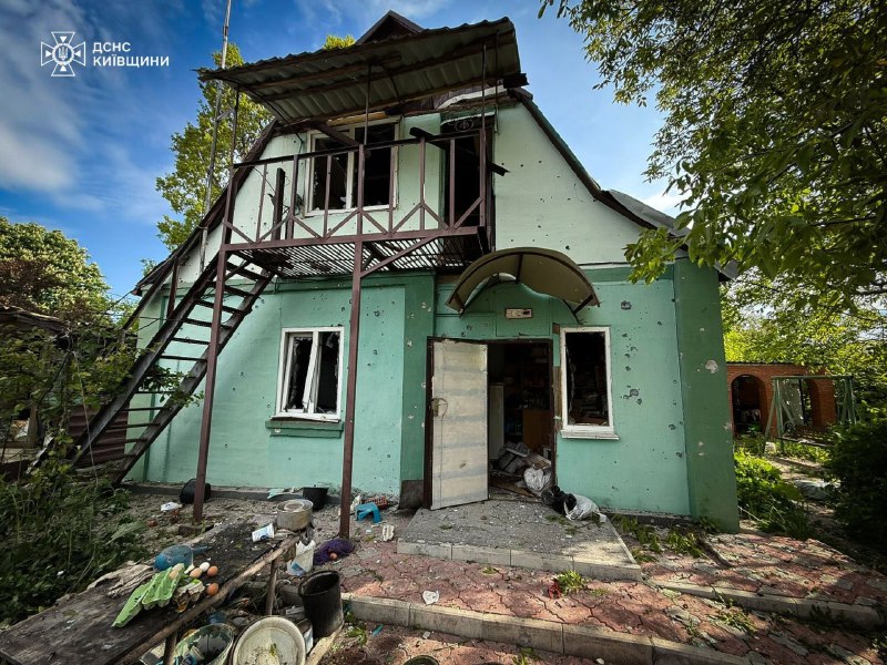 Destruction in Obukhiv district of Kyiv region as result of drone strikes