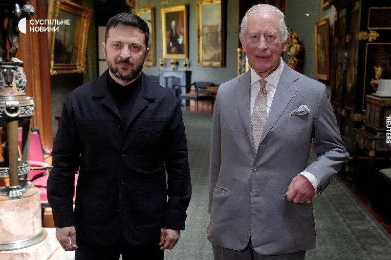 Zelenskyy met with King Charles III at Windsor Castle during a visit to the United Kingdom