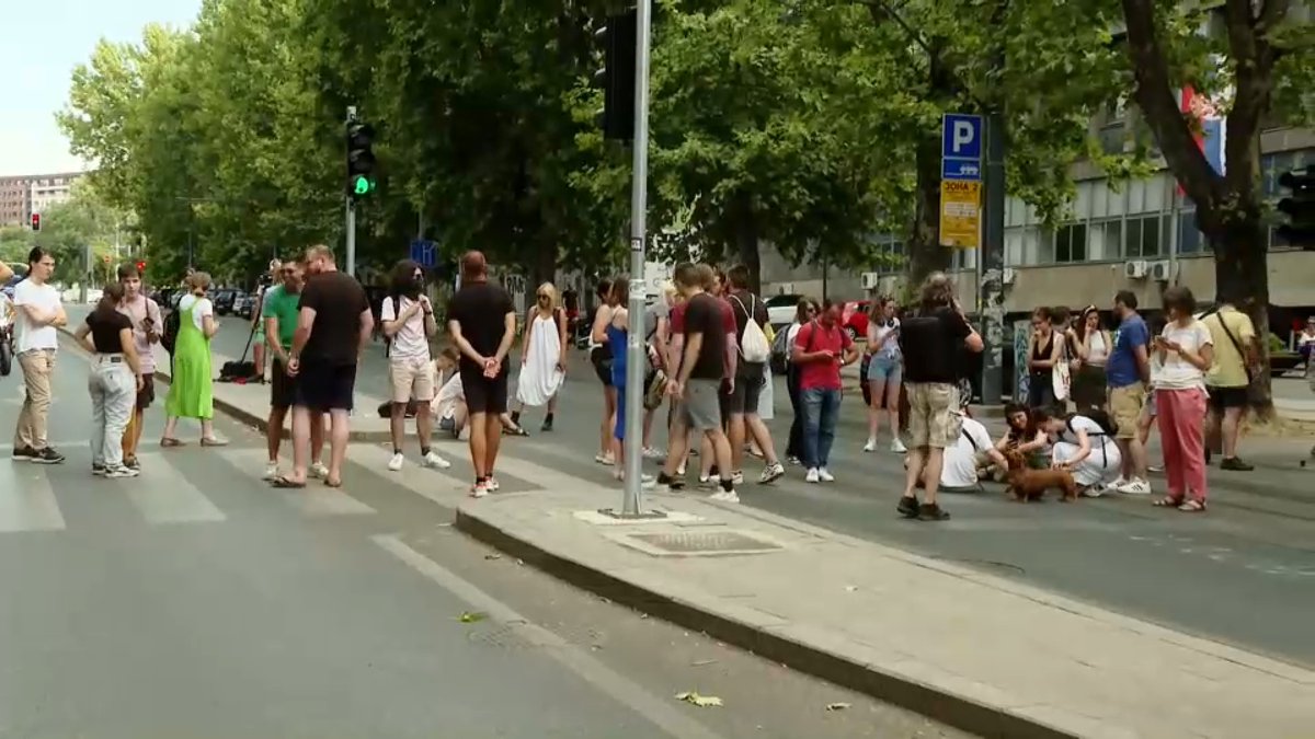Blockade in front of the Faculty of Mechanical Engineering in Belgrade