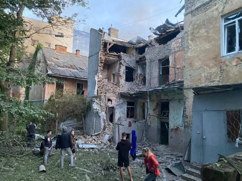 Damage in Lviv as result of missile/drones strikes