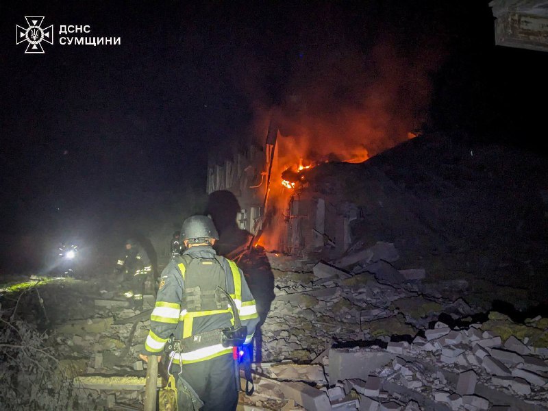 A child wounded as result of Russian attack at the medical facility in Shostka of Sumy region