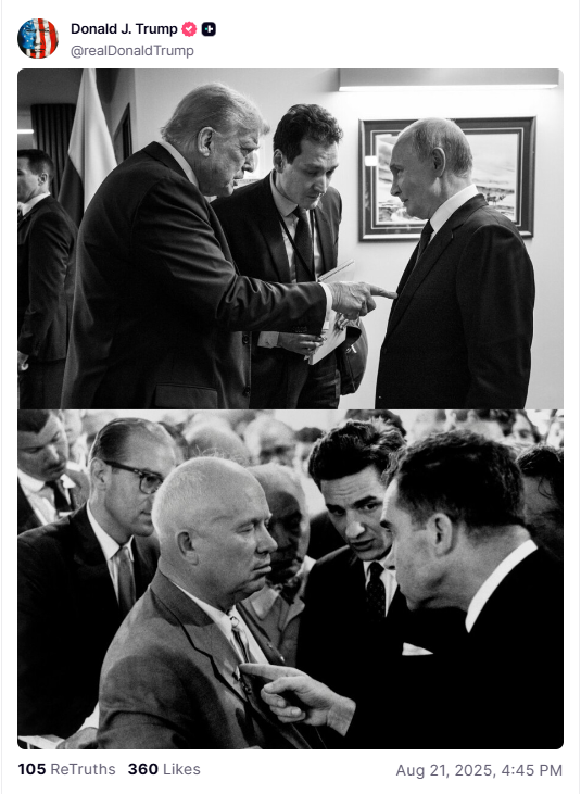 Trump compares himself to Richard Nixon on Truth Social and Putin to Hruschev