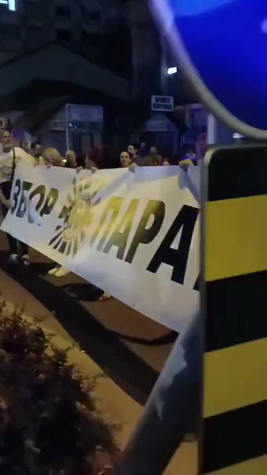 Demonstration in Paraćin in front of SNS office