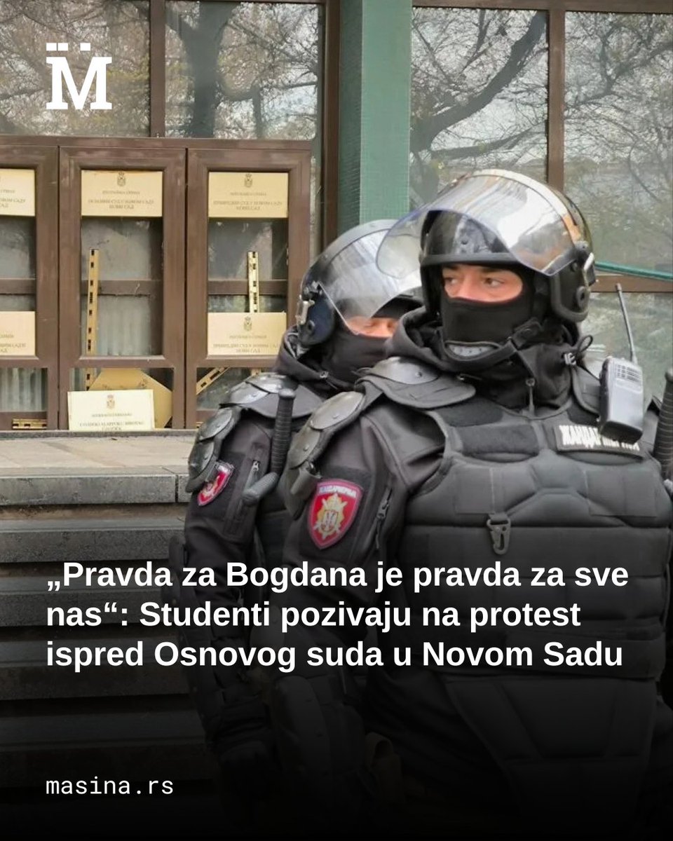 Novi Sad students are calling for a protest today in front of the Basic Court in Novi Sad at 11:30 a.m. and demanding the release of Bogdan Jovicic, a student who was transferred to the Special Prison Hospital in Belgrade after a seven-day hunger strike, to defend himself from freedom.