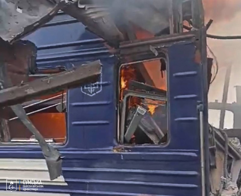 Minstens 30 mensen gewond bij bombardement op passagierstrein op station Shostka