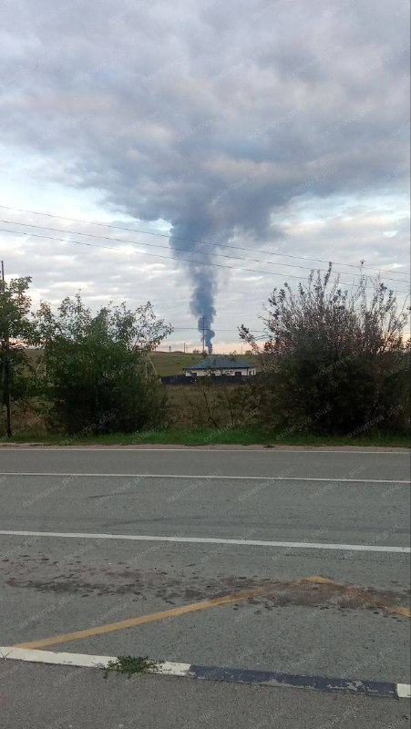 Smoke rising near Hvardiyske in occupied Crimea after suspected drone attack