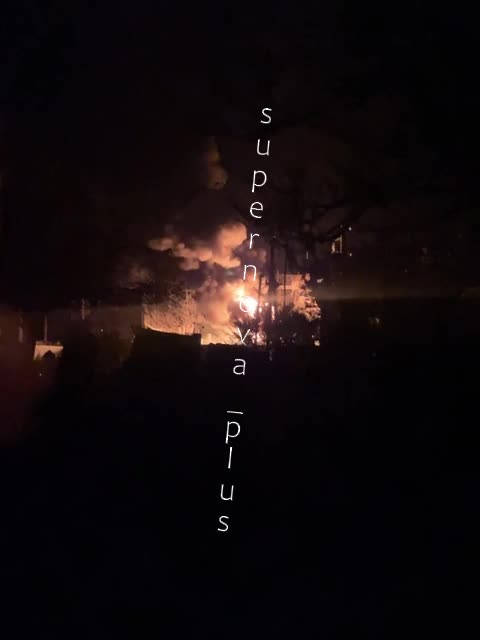 Fire after drones attack in Trubchevsk, Bryansk region