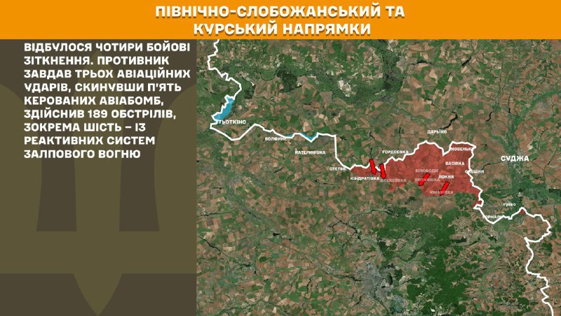 At Kursk and North Slobozhansky(Sumy) direction Ukrainian forces have repelled 4 Russian army assaults, - General Staff of Armed Forces of Ukraine reports