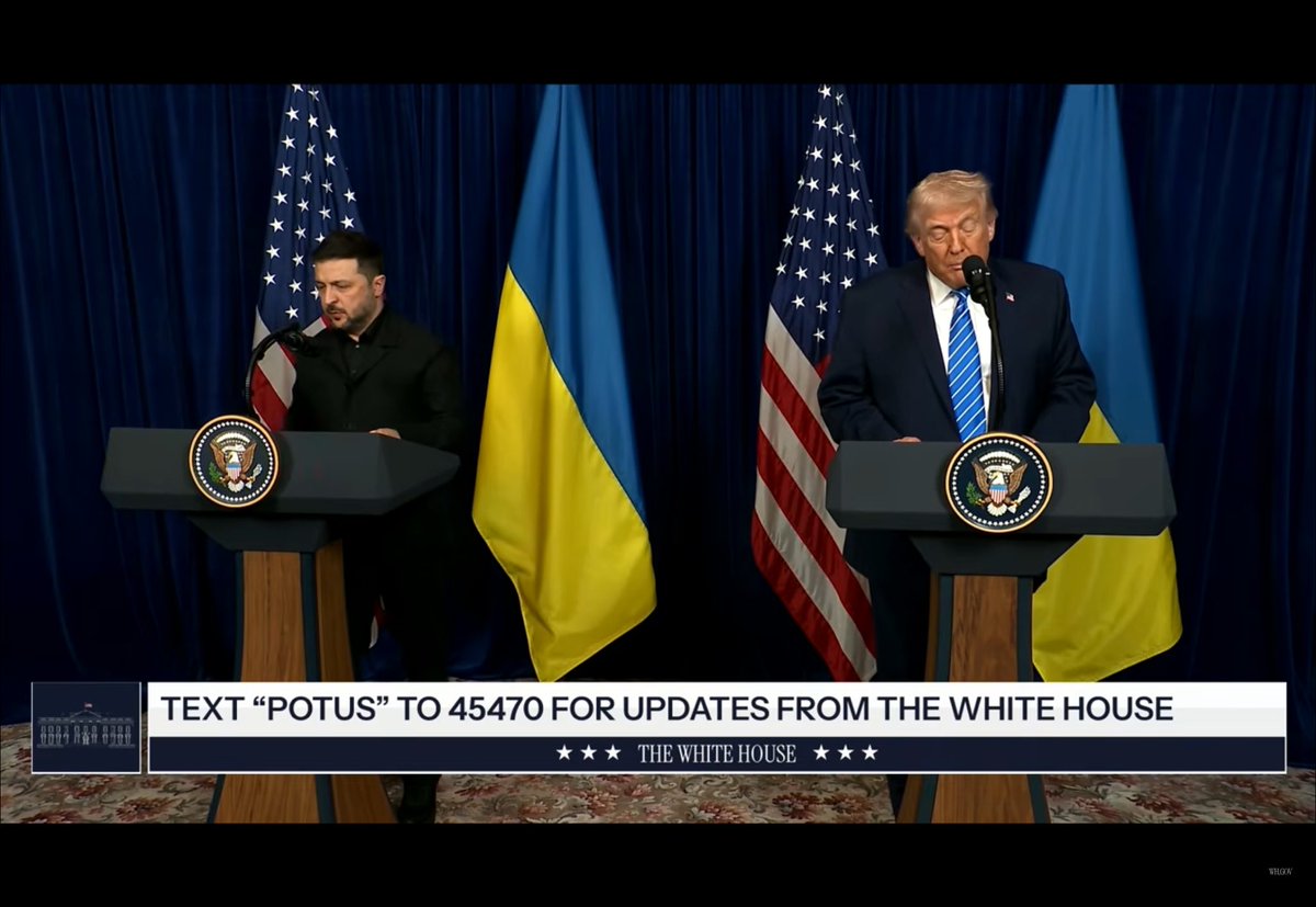 Trump says he and Zelensky had a “terrific” meeting. They just spoke with Macron, Stubb, Polish leader, Norway PM, Italy PM, UK PM, German Chancellor, Nato SG, Euro Commission president. “Had a great talk with them.”
