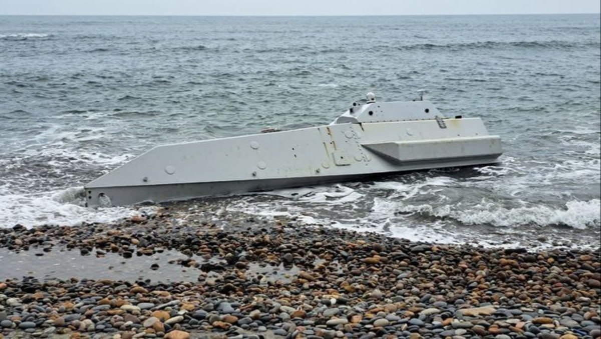 A U.S.-made AEGIR-W sea drone washed ashore near Ordu, Türkiye, on the Black Sea coast. The drone, built by Sierra Nevada, can carry up to 300 kg over a range of about 900 km. It was likely being tested or deployed in the Black Sea