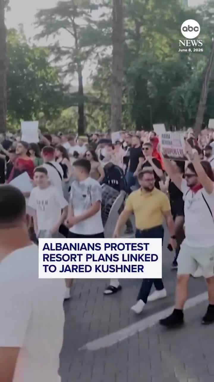 Protestujący w Albanii domagają się odpowiedzi na temat potencjalnego ośrodka wypoczynkowego, który ma budować firma powiązana z Jaredem Kushnerem.