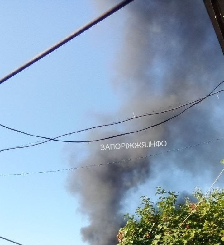 Smoke is rising after explosions in Zaporizhzhia