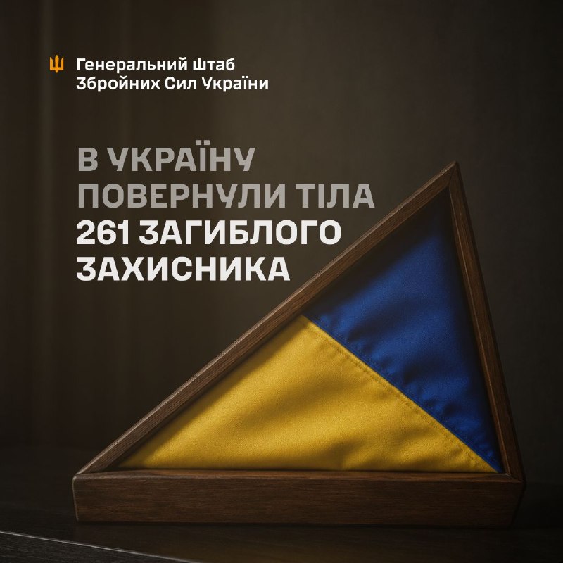 Bodies of 261 presumably Ukrainian servicemen were returned to Ukraine