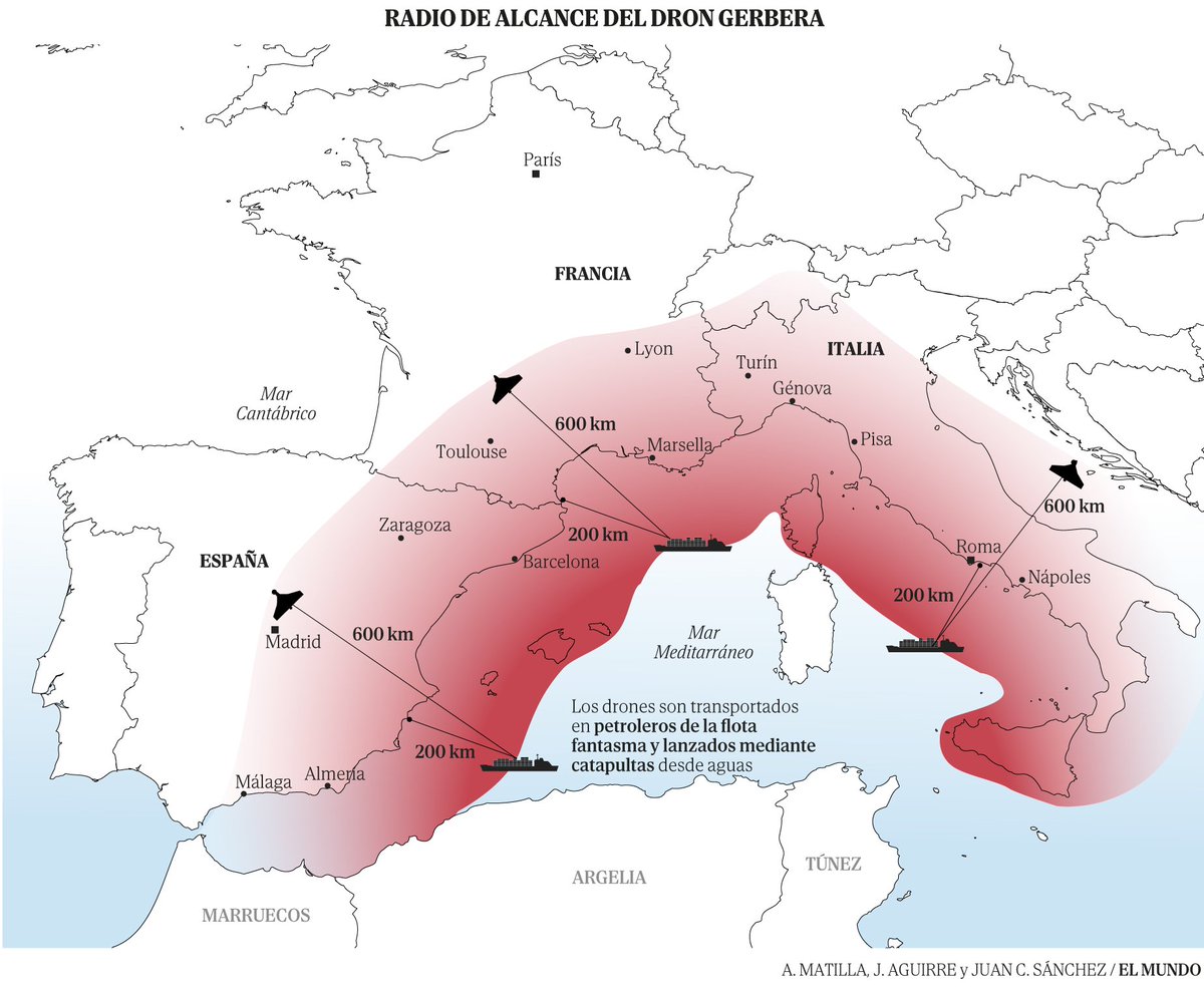The CIA warns of a Russian drone attack against Spain, France, or Italy. They will use drones launched from the sea, hidden in a ship's container; it's not difficult at all, a source in Vilnius confirms. The US has shared this information with the Europeans after the CIA director's trip to Moscow, where he warned the Russians that he knew of their escalation plans on NATO territory