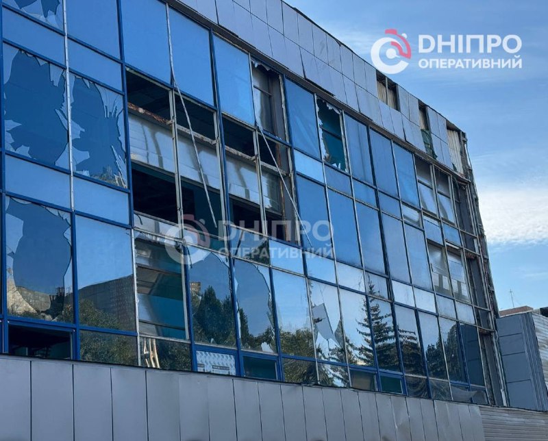 Sport arena damaged as result of Russian missile strike in Dnipro city